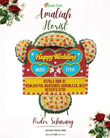 Papan Bunga Pernikahan Saling